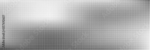 Dotted gradient vector illustration, white and black halftone background, horizontal seamless dotted lines, monochrome dots texture backdrop, retro effect. modern