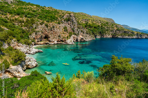Fototapeta Naklejka Na Ścianę i Meble -  The marvelous Baia degli Infreschi, near Marina di Camerota, Cilento, Campania, Italy.