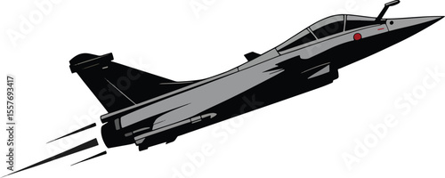 Modern Fighter Jet Illustration In Flight