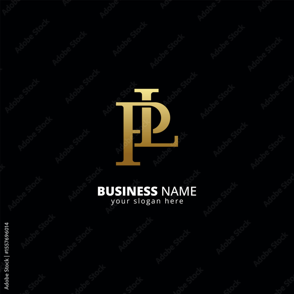 Obraz premium Creative P and L Letter Logo, Luxury Monogram Design.