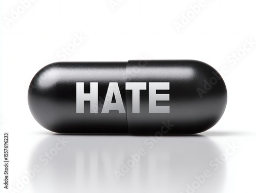 capsule isolated on white background with the word 