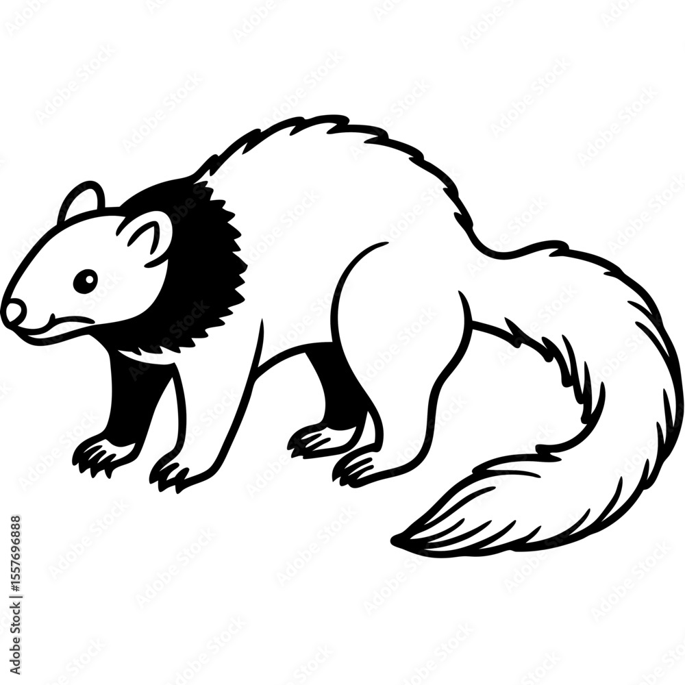 Fototapeta premium binturong---shaggy-body---prehensile-tail---sleepy