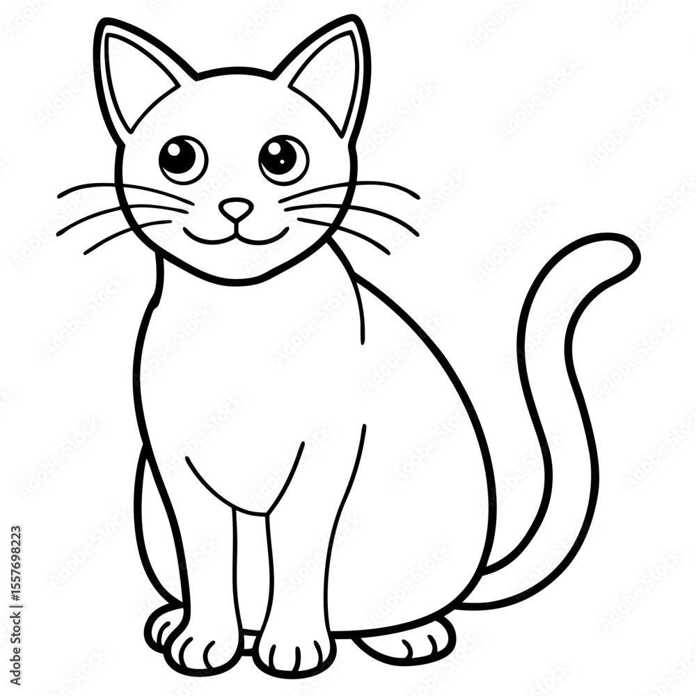 Fototapeta premium cat---oval-body---add-ears---tail---cute-face