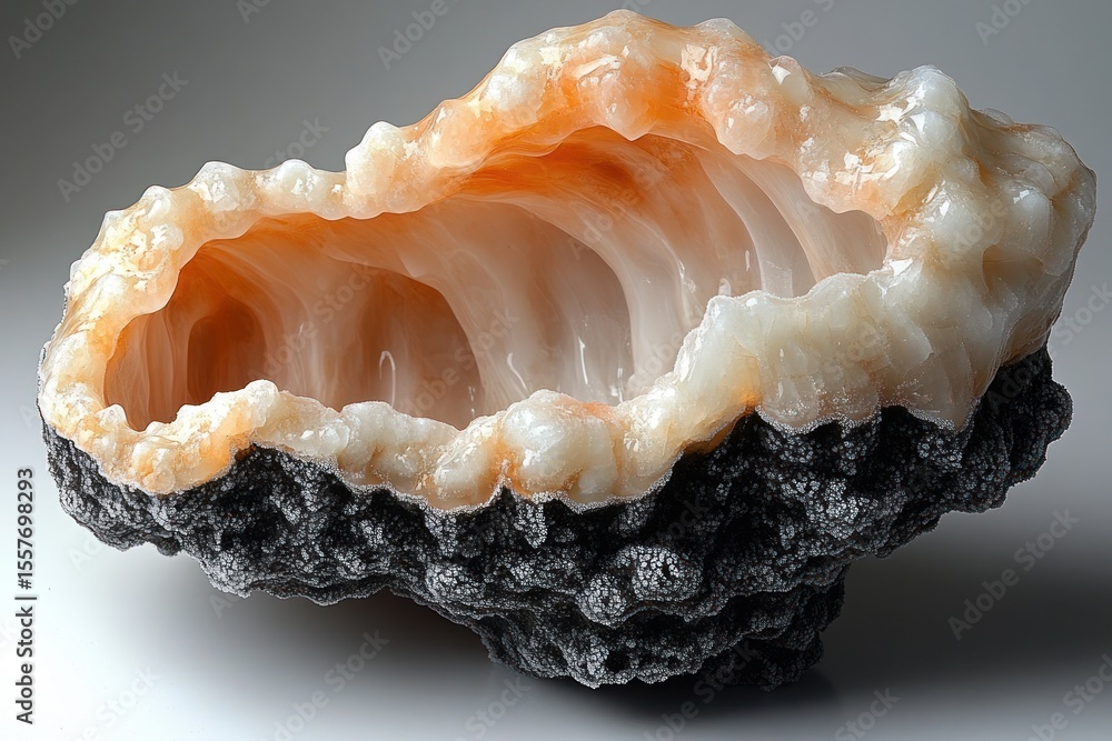 Intricate mineral cavity with contrasting colors Intricate mineral cavity with contrasting colors