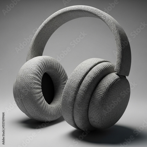 Wallpaper Mural Soft headphone icon with fabric texture Torontodigital.ca