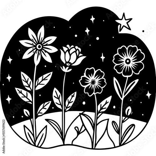 flowers-under-starry-night--calm-mood