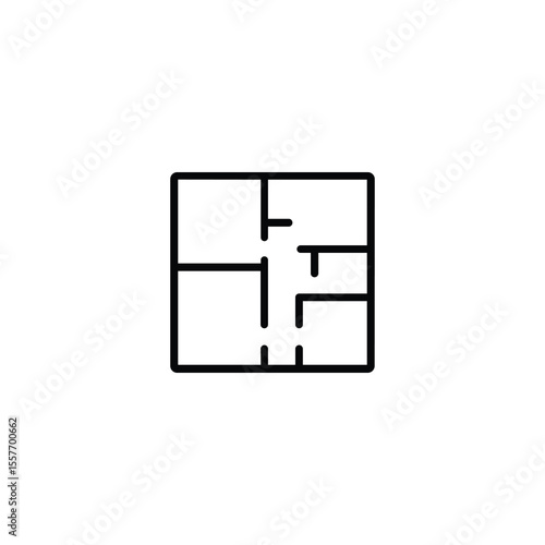 Architectural Floor Plan Monoline Icon