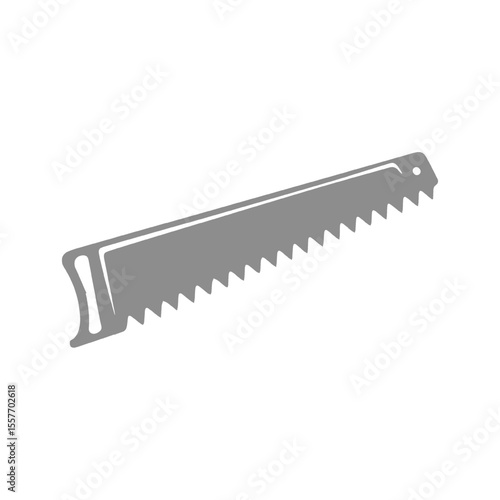 Silhouette Illustration of a Vintage Handsaw
