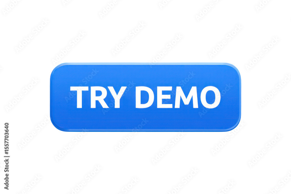 Blue Rectangular Button with White Try Demo Text Isolated on White Background Transparent P N G Cutout Clipping Path Social Media Line Art Full H D 4 K Image Photo Picture Blue Rectangular Button with White Try Demo Text Isolated on White Background Transparent P N G Cutout Clipping Path Social Media Line Art Full H D 4 K Image Photo Picture