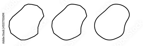 Nauru country black outline silhouettes in three different levels of smoothness. Simplified maps. Vector icons isolated on white background.