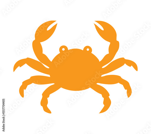 Sea Creature Icon Set, Simple crab silhouettes for beach and ocean themes On White Background
