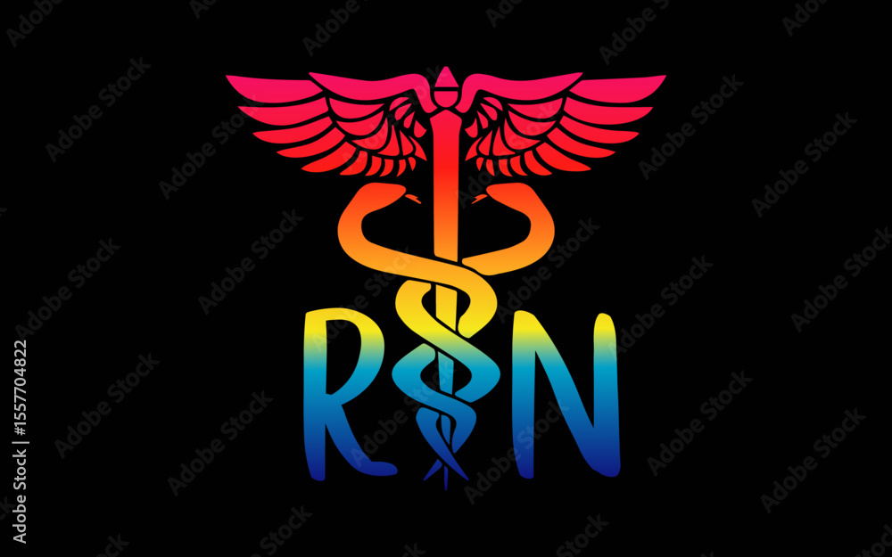 Obraz premium Cute RN Registered Nurse t-shirt quotes svg design
