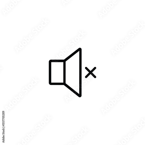Sound Off Mute Monoline Speaker Icon
