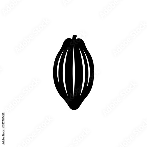 Cocoa bean illustration for World Chocolate Day. This simple cocoa pod graphic is perfect for chocolate themed projects.  Celebrate World Chocolate Day with this elegant and minimalist design.