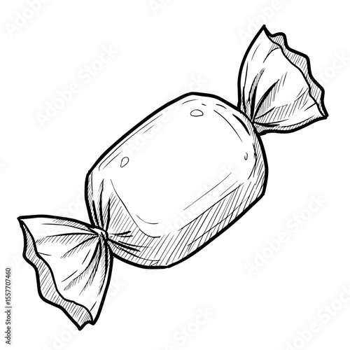 Sweet candy wrapped in paper for World Chocolate Day celebration. Delicious candy in simple wrapper is perfect for holiday packaging design.