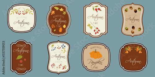 Labels for autumn and thanksgiving gift decorating, stickers for sketchbooks and more. Fall stickers