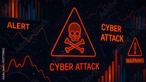 A striking digital illustration warning of a cyber attack