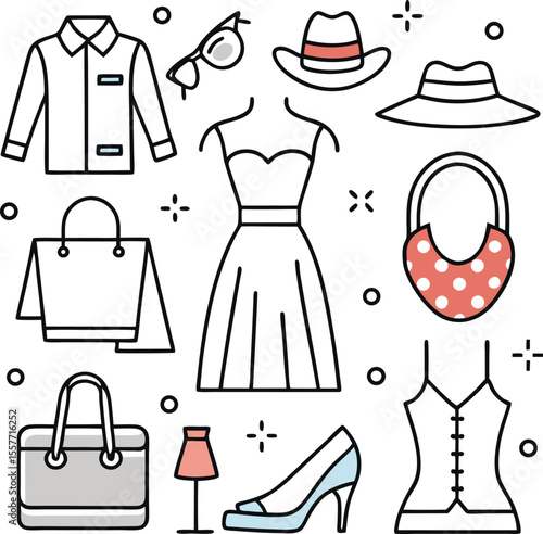 fashion vector accessories related concept dres icon 1
