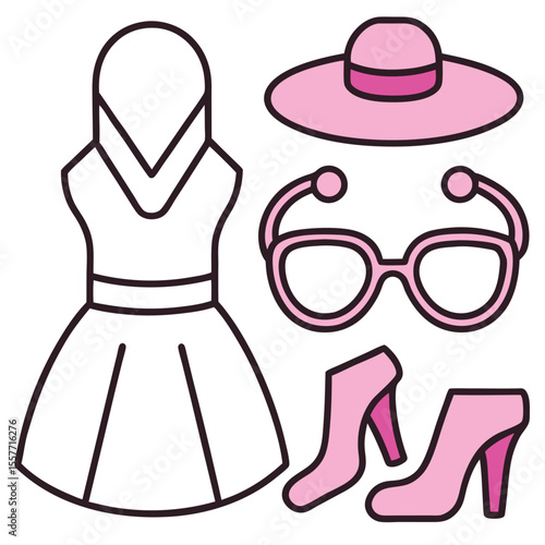fashion vector accessories related concept dres icon 1