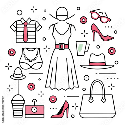 fashion vector accessories related concept dres icon 1