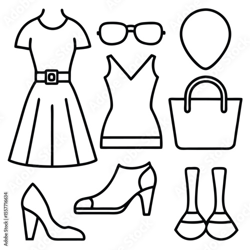 fashion vector accessories related concept dres icon 1