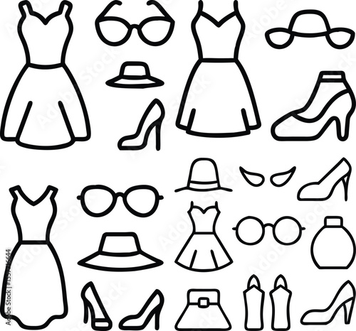fashion vector accessories related concept dres icon 1