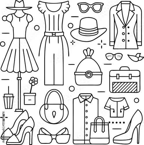 fashion vector accessories related concept dres icon 1