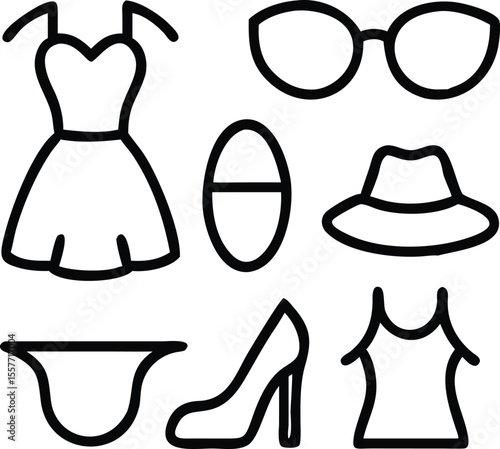 fashion vector accessories related concept dres icon 1