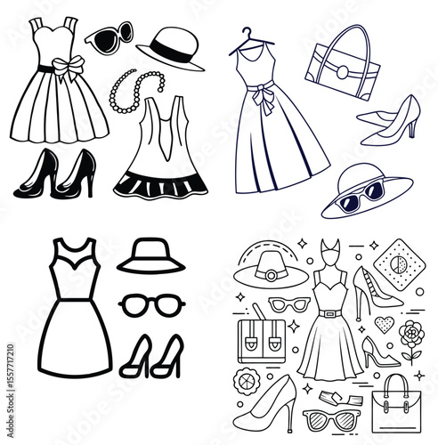 fashion vector accessories related concept dres icon 1