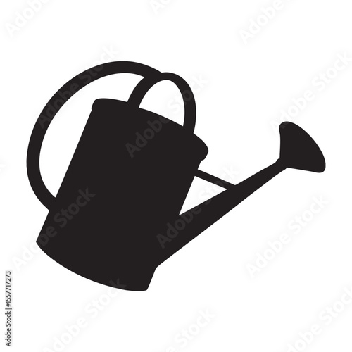 Watering can silhouette isolated on white background