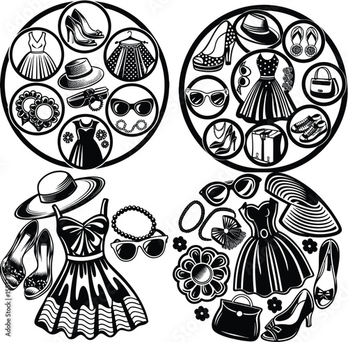 fashion vector accessories related concept dres icon 1