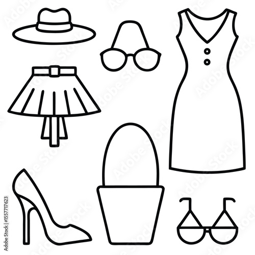 fashion vector accessories related concept dres icon 1