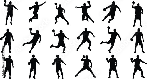 Dynamic Basketball Player Silhouettes: Action Poses for Sports Design, Illustration, and Graphic Projects