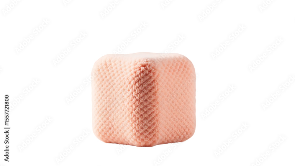 Plush cube shape isolated on white background 3d design element Plush cube shape isolated on white background 3d design element