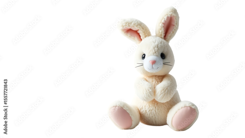 Obraz premium Plush Bunny isolated on white background 3d design element