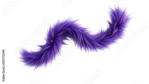 Abstract shape made of violet fur isolated on white background 3d rendering