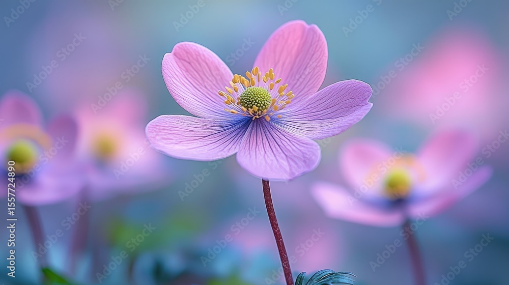 Fototapeta premium Delicate pastel pink flowers in soft focus.