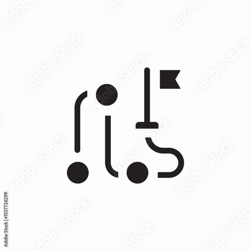 flag end path icon sign vector