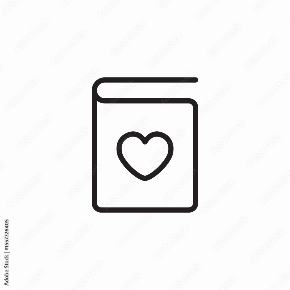 heart book cover icon sign vector heart book cover icon sign vector