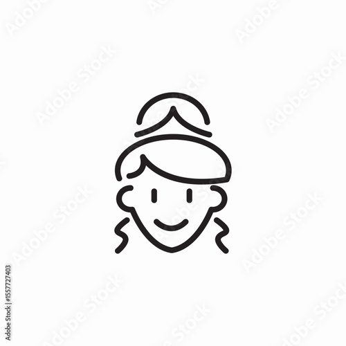 sleek hairstyle icon sign vector