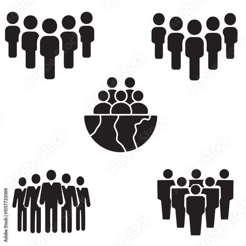 business people icon set