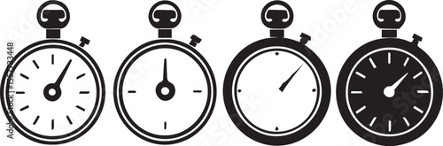  clock and watch icon showing time, stopwatch, and timer with 3D metal design and accurate chronometer features