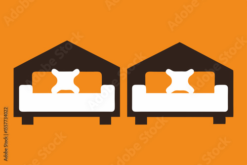 vector illustration of living room with sofa