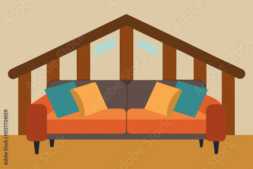 living room interior with sofa