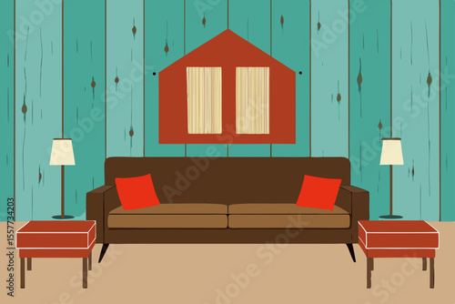 rustic space with distressed wood walls and mid