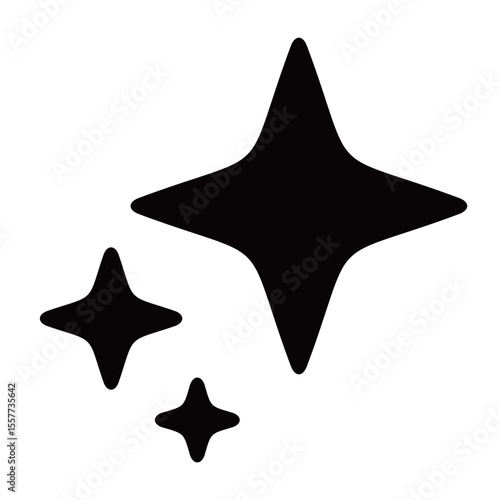 イラスト素材：シンプルなキラキラシルエット　ベクター