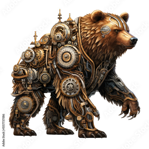 brown bear robot steampunk
