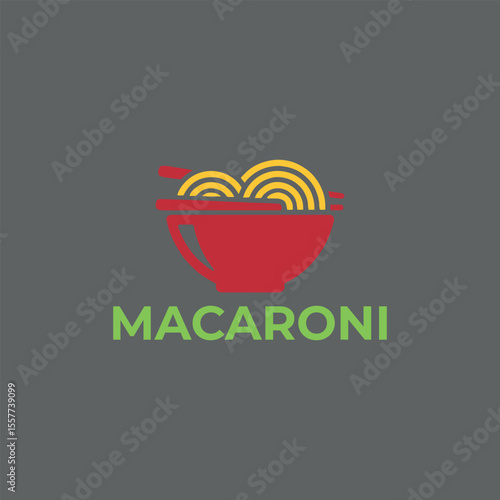noodles macaroni logo design vector