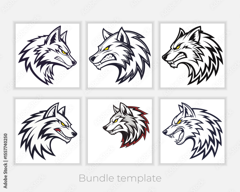 Hand drawn flat design wolf outline Hand drawn flat design wolf outline
