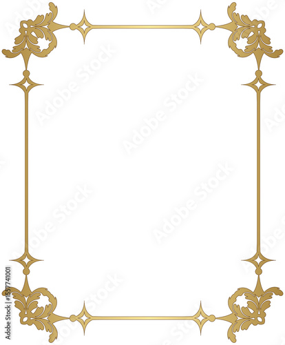 antique gold frame for ornaments baroques'  art elements 